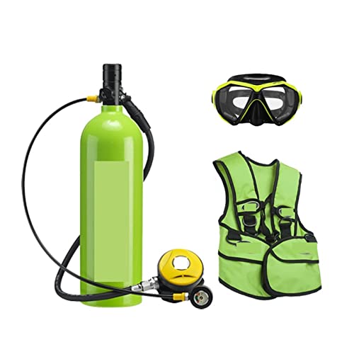 HTQFDC Tauchflasche Outdoor-Tauchmaske 2L Erwachsene Schwimmen Sauerstoffflasche Freizeit und Unterhaltung Sanfter atmen (Farbe: Grün, Größe: A) von HTQFDC