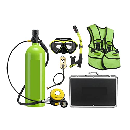 HTQFDC Tauchflasche Outdoor-Tauchmaske 2L Erwachsene Schwimmen Sauerstoffflasche Freizeit und Unterhaltung Sanfter atmen (Farbe: Grün, Größe: D) von HTQFDC