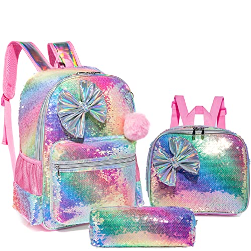 HTgroce Pinker Bogen Schulrucksack Schulranzen Schultasche Sports Rucksack Freizeitrucksack Backpack für Mädchen Kinder mit der Großen Kapazität von HTgroce