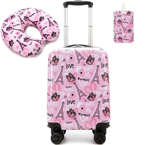 Handgepäck Koffer Trolley Kinder Mini Koffer Mädchen Reisekoffer Handgepäck 4 Rollen Kabinentrolley Mädchen von HTgroce