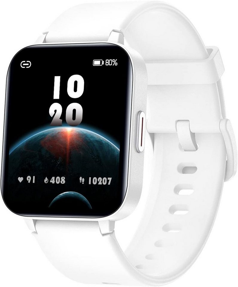 HUAKUA für Damen und Herren Touch Screen Fitness Smartwatch (1,69 Zoll, Android iOS), mit SpO2-Überwachung Puls SchlafmonitorSchrittzählerMultiTrainingsmodi von HUAKUA
