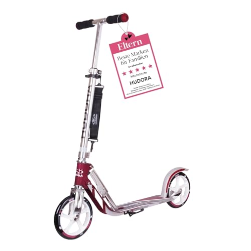HUDORA BigWheel 205 Scooter - Stabiler Aluminium-Roller - Höhenjustierbarer & zusammenklappbarer Cityroller mit Ständer - Sportlicher Kinder- & Erwachsenenroller für bis zu 100kg von HUDORA