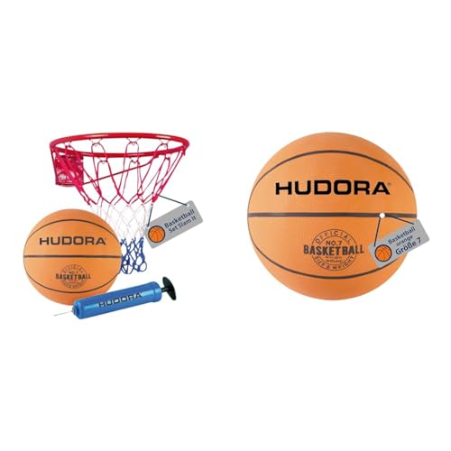 HUDORA Basketball Set Slam It & Basketball Größe 7 orange, unaufgepumpt von HUDORA