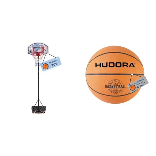 HUDORA Basketballständer All Stars 205 & Basketball Größe 7 orange, unaufgepumpt von HUDORA