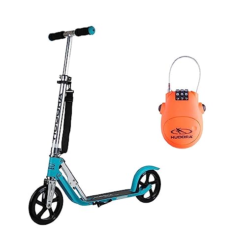 HUDORA BigWheel® 205 Scooter, Ocean Exklusiv Edition inkl. Kabelschloss (Bundle) von HUDORA
