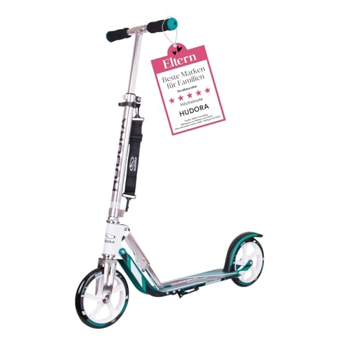 Hudora Roller für Erwachsene – Klappbarer Erwachsenen-Roller, höhenverstellbar, HUDORA BigWheel 205 Scooter - Stabiler Aluminium-Roller von HUDORA