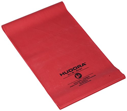 Hudora Fitnessband rot, leicht , latex, 2,0 meter lang - in der Praktischen Box mit Übungsheft von HUDORA