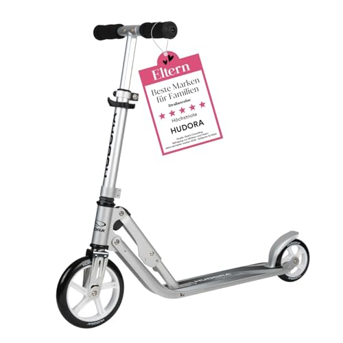 HUDORA Little BigWheel® Scooter Silber Tretroller Kickroller Roller Cityroller (Little BigWheel Scooter) von HUDORA