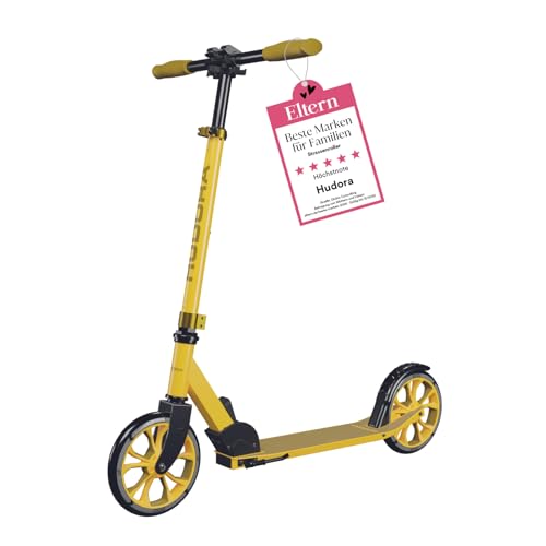 HUDORA Scooter Up 200 - Geräuscharmer Aluminium-Roller für bis zu 100kg - Höhenverstellbarer & zusammenklappbarer Tretroller - Ruckelfreier Kick-Scooter für Kinder/Jugendliche & Erwachsene von HUDORA