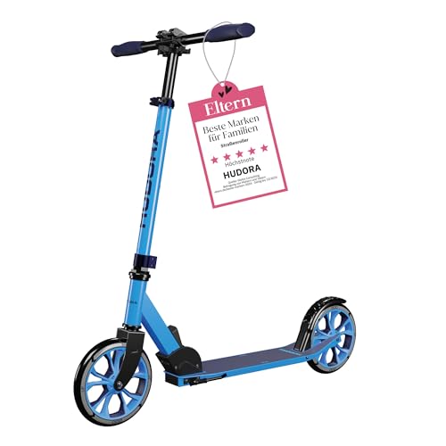 HUDORA Scooter Up 200 - Geräuscharmer Aluminium-Roller für bis zu 100kg - Höhenverstellbarer & zusammenklappbarer Tretroller - Ruckelfreier Kick-Scooter für Kinder/Jugendliche & Erwachsene von HUDORA