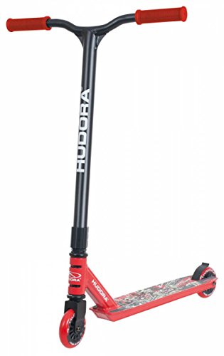 HUDORA Stuntscooter XQ13 - Tretroller für Kinder ab 6 Jahre - 360 grad Lenkung - Extra Robustheit - Stunt Scooter mit 100 kg Belastbarkeit - Rot - 14026 von HUDORA