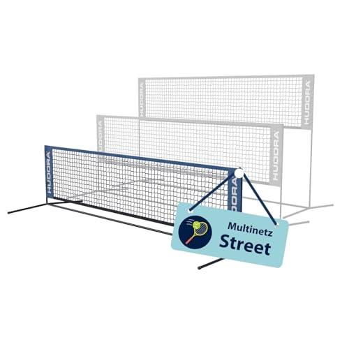 HUDORA Multinetz Street - Multifunktionales Netz für Tennis & Badminton - Höhenverstellbares Outdoor-Netz für den Hof & Park - Stabiles & wetterbeständiges Federball-Netz von HUDORA