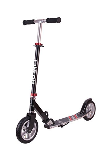 Hudora Hornet Scooter Roller Air 200, schwarz/rot | Luftreifen Big Wheel | Tret-Roller luftbereift | Kick-Scooter | 14533 von HUDORA