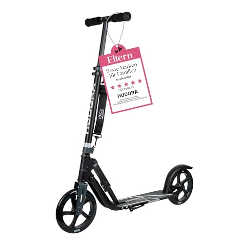 Hudora Roller für Erwachsene – Klappbarer Erwachsenen-Roller, höhenverstellbar, HUDORA BigWheel 205 Scooter - Stabiler Aluminium-Roller von HUDORA