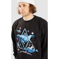 HUF Space Dolphins Wash Crewneck Sweater black von HUF