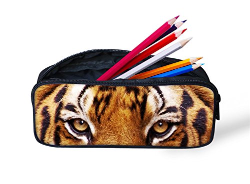 HUGS IDEA Federmäppchen mit Tiger-Muster, coole Stifttasche, Schüler-Federmäppchen, Münz-Make-up-Tasche von HUGS IDEA