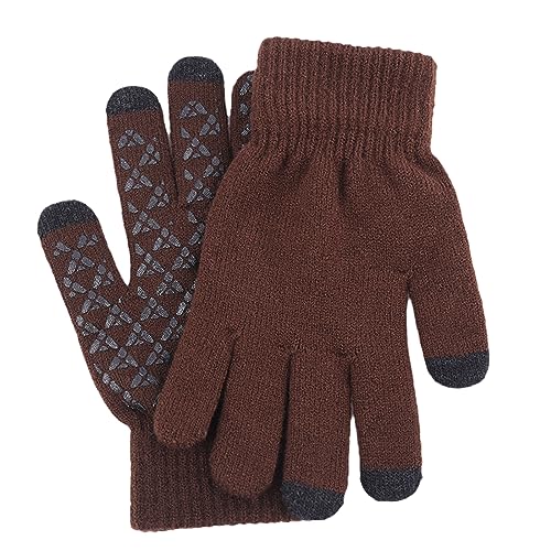 HUIFACAI Warme Winterhandschuhe, rutschfest, Thermo-Handschuhe, ScreenTouch-Strickhandschuhe, atmungsaktiv, dehnbar, elastische Manschette, Handschuhe, Herren, Erwachsenen-Zubehör, Anti-Schutz von HUIFACAI