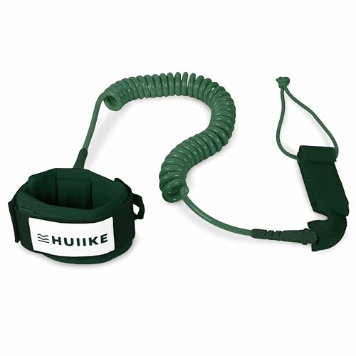 HUIIKE Sup Leash Verstellbar und Spiralförmig Leash Sup Board Standard, Stand Up Paddle Zubehör | Standup Paddle Board Fußschlaufe | Surfboard Bodyboard Fussleine | Kajak Sicherheitsleine Knöchel von HUIIKE