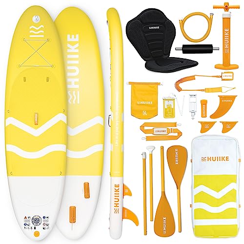 Stand Up Paddling Board Hochwertigem Zubehör - HUIIKE | Sup Board, Stand Up Paddle Board mit Dual-Use-Paddel und Kajaksitz | Stand-Up Paddling mit Großer Stabilität | Paddel Für Stand-Up Paddling von HUIIKE