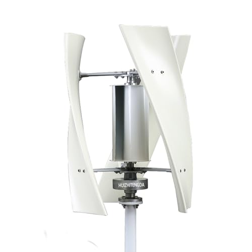 HUIZHITENGDA 9000W vertikale Achsen-Maglev-Windkraftanlage, 12V 24V 48V coreless niedrige Drehzahl-aufrechte Windmühle mit Prüfer (Farbe : Weiß),12v von HUIZHITENGDA