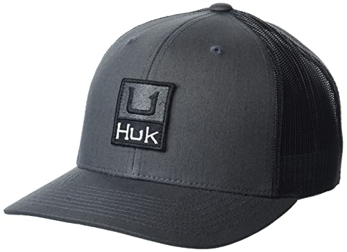 HUK Herren Mesh Trucker Snapback Hat | Blendfreie Fischerhut Mütze, Huk'd Up – Vulcanic Ash, Einheitsgröße von HUK
