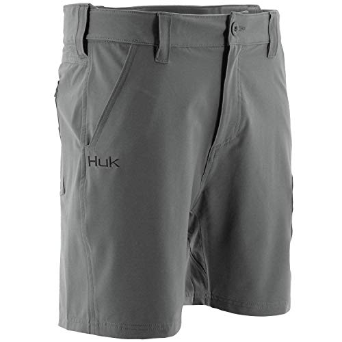 HUK Next Level 17,8 cm Kurze Herren-Shorts, schnelltrocknend, leistungsstark, mit LSF 30+, Sonnenschutz, Anthrazit, Größe S von HUK