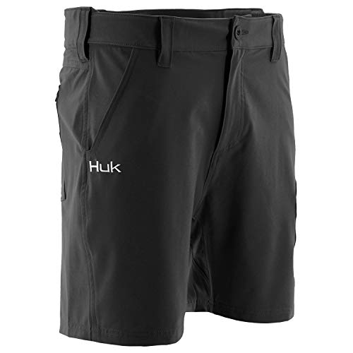 HUK Next Level Herren Angel-Shorts, schnelltrocknend, Schwarz, 17,8 cm, 3XL von HUK