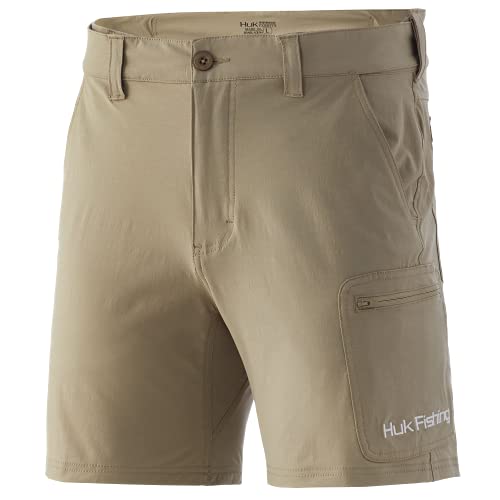 HUK Next Level Herren-Shorts, schnelltrocknend, 17,8 cm, Zopfmuster, Größe M von HUK