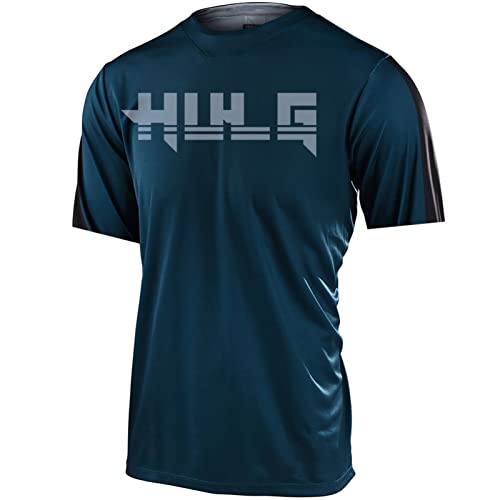 Herren Radtrikot, Fahrradtrikot Kurzarm,Fahrrad Shirt Fahrradbekleidung Radshirt Für Männer, Atmungsaktive Cycling Jersey Schnell Trocknen Radsport Bekleidung (Color-18,XL) von HULG