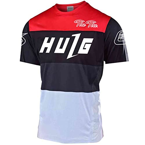 Herren Radtrikot, Fahrradtrikot Kurzarm,Fahrrad Shirt Fahrradbekleidung Radshirt Für Männer, Atmungsaktive Cycling Jersey Schnell Trocknen Radsport Bekleidung (Color-22,XXL) von HULG