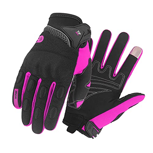 MTB Handschuhe,Enduro Handschuhe,fahradhandschuhe,Unisex RutschfesteMotocross Motorbike Road Off-Road Race Touch Screen Gloves (Pink,M) von HULG