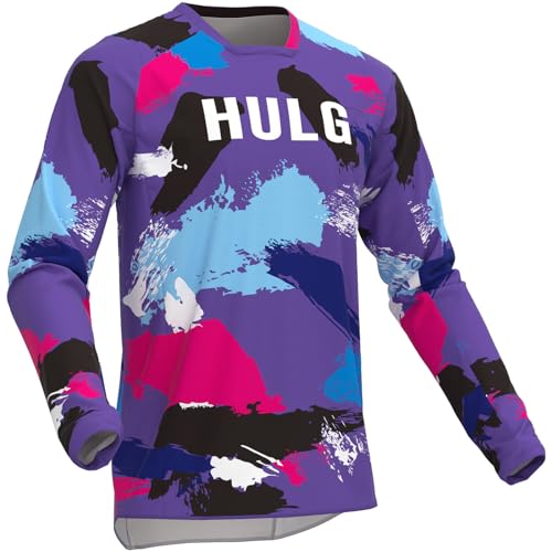 MTB-Trikot,Fahrradtrikot Herren Langarm,fahrradshirts Herren Langarm,MTB Tshirt,atmungsaktives Material, Schnell Trocknend,antibakteriell,Geeignet Für Viele Outdoor-Sportarten (Style-03,XXL) von HULG