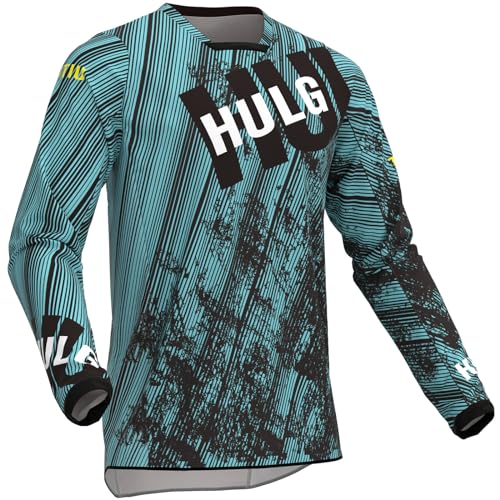 MTB-Trikot,Fahrradtrikot Herren Langarm,fahrradshirts Herren Langarm,MTB Tshirt,atmungsaktives Material, Schnell Trocknend,antibakteriell,Geeignet Für Viele Outdoor-Sportarten (Style-13,M) von HULG