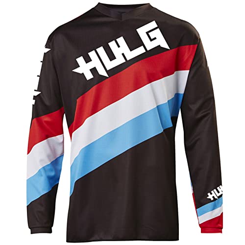 Radfahren Jersey Herren Mountainbike Motocross Jersey Langarm MTB T-Shirt,Shirt Downhill Fahrrad Jersey Schnelltrocknend (Color-05,L) von HULG