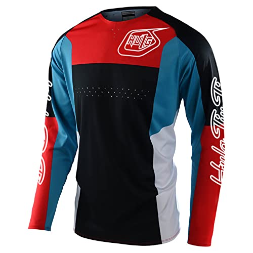 Radfahren Jersey Herren Mountainbike Motocross Jersey Langarm MTB T-Shirt,Shirt Downhill Fahrrad Jersey Schnelltrocknend (Color-14,XXL) von HULG