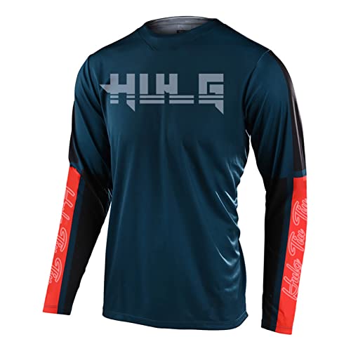 Radfahren Jersey Herren Mountainbike Motocross Jersey Langarm MTB T-Shirt,Shirt Downhill Fahrrad Jersey Schnelltrocknend (Color-18,4XL) von HULG