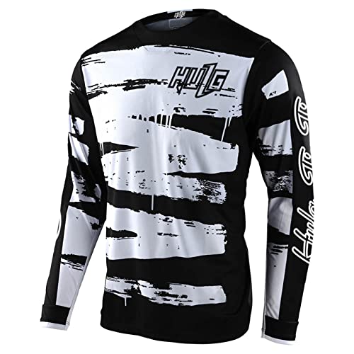 Radfahren Jersey Herren Mountainbike Motocross Jersey Langarm MTB T-Shirt,Shirt Downhill Fahrrad Jersey Schnelltrocknend (Color-21,5XL) von HULG