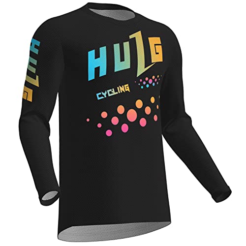 Radfahren Jersey Herren Mountainbike Motocross Jersey Langarm MTB T-Shirt,Shirt Downhill Fahrrad Jersey Schnelltrocknend (Color-30,XL) von HULG