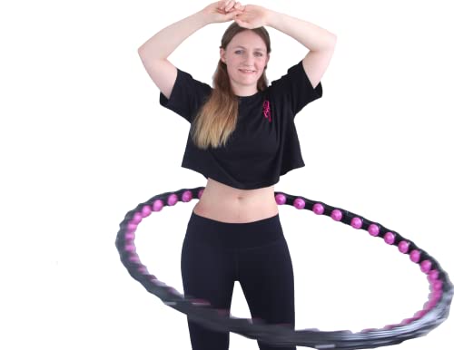 Hula Hoop Reifen für Erwachsene - Hula Hoop 110 cm Durchmesser für Fortgeschrittene - Hula Hoop Massagenoppen Magnet - 1,7 kg Bubble Hula-Hoop-Reifen zum Abnehmen - Fitness Reifen zur Gewichtsabnahme von HULLA - MILLA HOOP UP YOUR LIFE