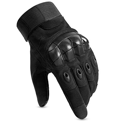HUNTVP Taktische Handschuhe Touchscreen Militär Einsatzhandschuhe Atmungsaktiv Fahrrad Handschuhe Motorradhandschuhe für Softair Paintball Wandern Klettern Radsport,Schwarz L von HUNTVP