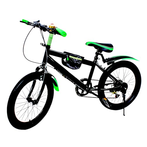 HUOMMGS Mountainbike 20 Zoll Kinderfahrrad 7 Gang Kinder Mountainbike mit Kettle Holder und Kotflügeln Upgraded Jungen-Fahrrad und Mädchen-Fahrrad für 1,3-1,5M Kinder (Grün) von HUOMMGS