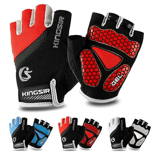 HUSHUWAN 1 Paar atmungsaktive Kurzfinger-Handschuhe, Halbhandschuhe, Halbfinger-Handschuhe, Herren-Handschuhe, rutschfeste Handschuhe/233 (Color : Red, Size : XXLarge) von HUSHUWAN