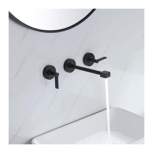 HXFFXHF Wasserhahn Badezimmer Wasserhahn Schwarz Waschbecken Bad Wasserhahn Griff 3 Messing-Mixer Messing Pool von HXFFXHF