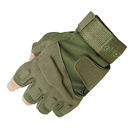 HXSZWJJ Militärische Special Forces Taktische Armee Handschuhe Slip Outdoor Männer Kämpfen Fingerlose Handschuhe (Color : Army Green, Gloves Size : L) von HXSZWJJ