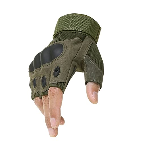 HXSZWJJ Outdoor Taktische Fingerlose Handschuhe Militärarmee Wandern Jagd Klettern Radfahren Gym Reiten Halbe Fingerhandschuhe (Color : Green, Size : M.) von HXSZWJJ