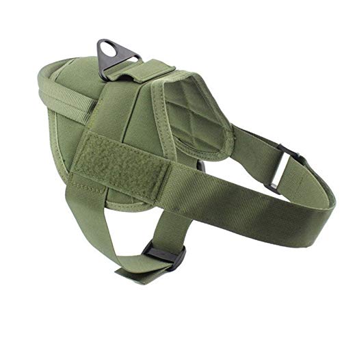 HXSZWJJ Tactical Jagd-Hundegeschirr Vest Patrol Militärisches Trainingshundeweste Mit Handgriff for Service-Hund (Color : Green) von HXSZWJJ