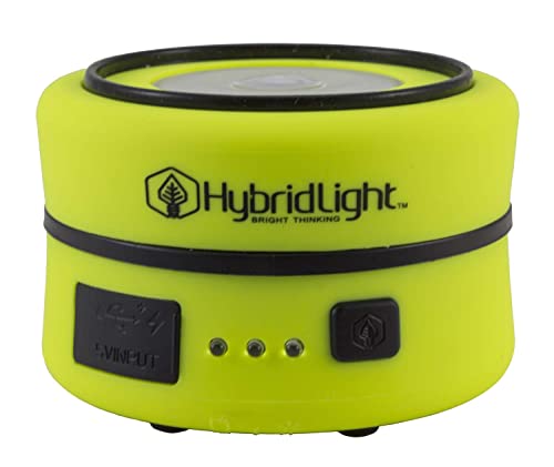 Hybridlight Solar-Laterne/Handy-Ladegerät, wiederaufladbar, 150 lm, integriertes Solarpanel, Hi-Vis Gelb von HYBRIDLIGHT