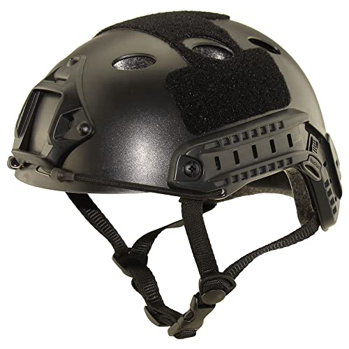 HYFAN Airsoft Fast Tactical Helmets PJ Style Ventilation Einfache Schnellversion Schutzausrüstung für Outdoor Sport Paintball Spiele (Schwarz) von HYFAN