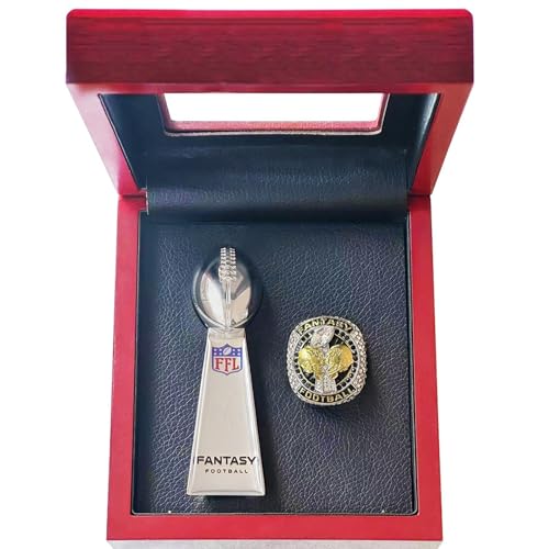 HYKJSHED Fantasy Football Rings 2023 Championship Rings Collection FFL Championship Trophy Geschenkbox Ring Display Box von HYKJSHED