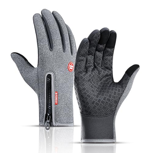 HYLM Thermoalpin, Thermo Alpin, Thermo Handschuhe Freezr für Herren,Herren warm, Touchscreen, wasserdicht, für den Winter (A0001-GY, L) von HYLM